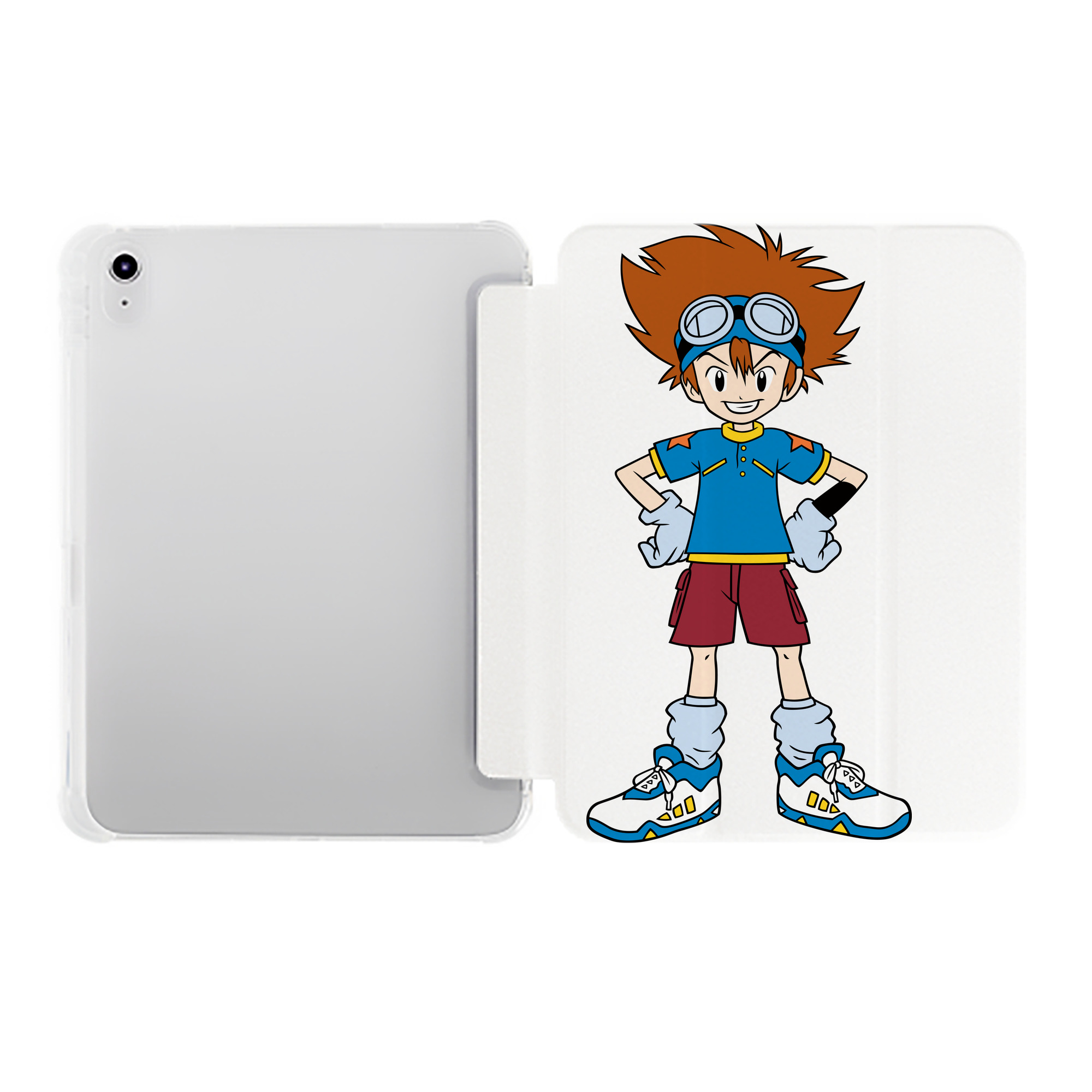（画像用） Digimon デジタルモンスター/デジモン IPad ケース ペン収納付き 三つ折りスタンド PUレザー×シリコン 対応機種9.5/10.5/10.9インチ